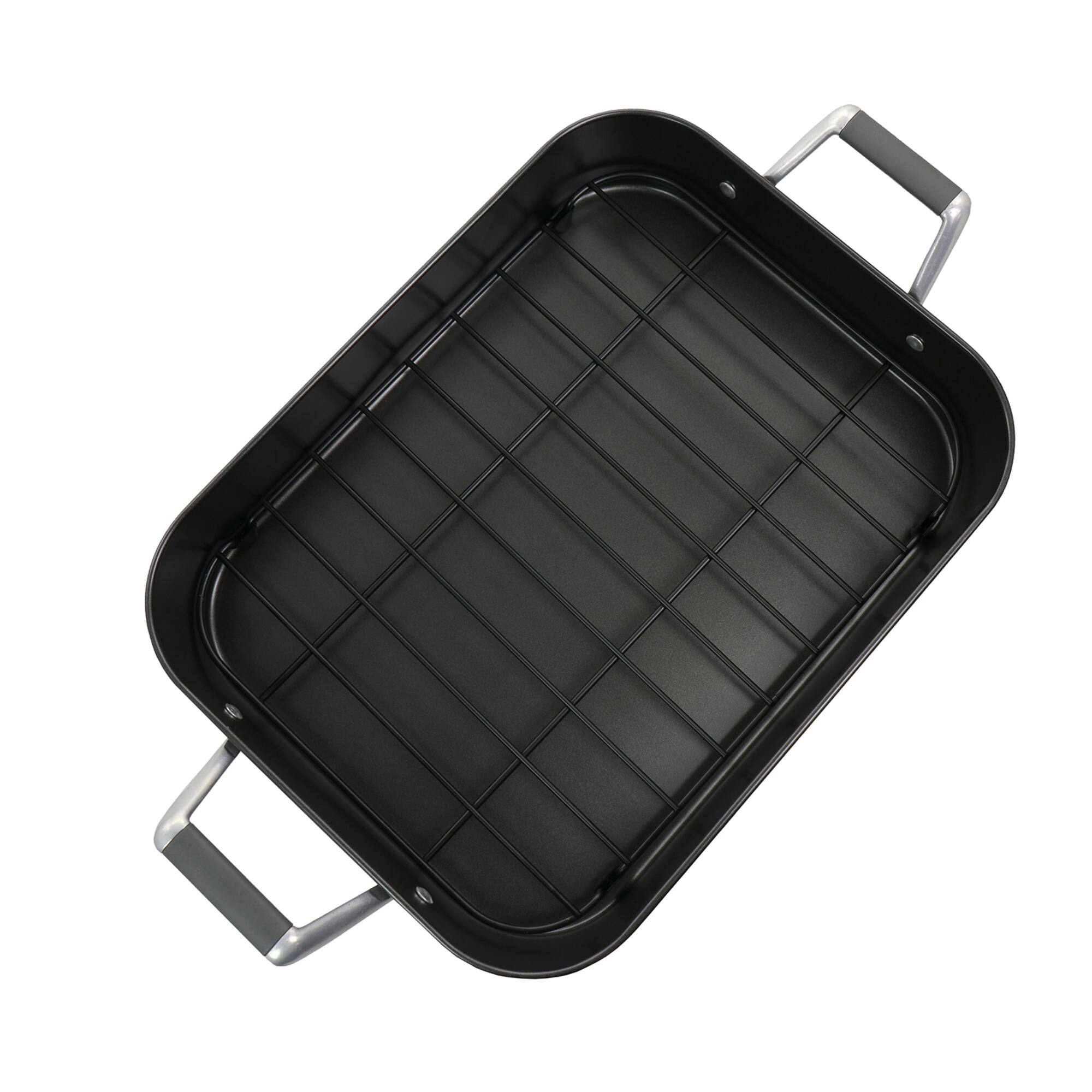 Gibson Home® Greyfield 2-Piece Nonstick Steel Roasting Rack Set with Riveted Handles